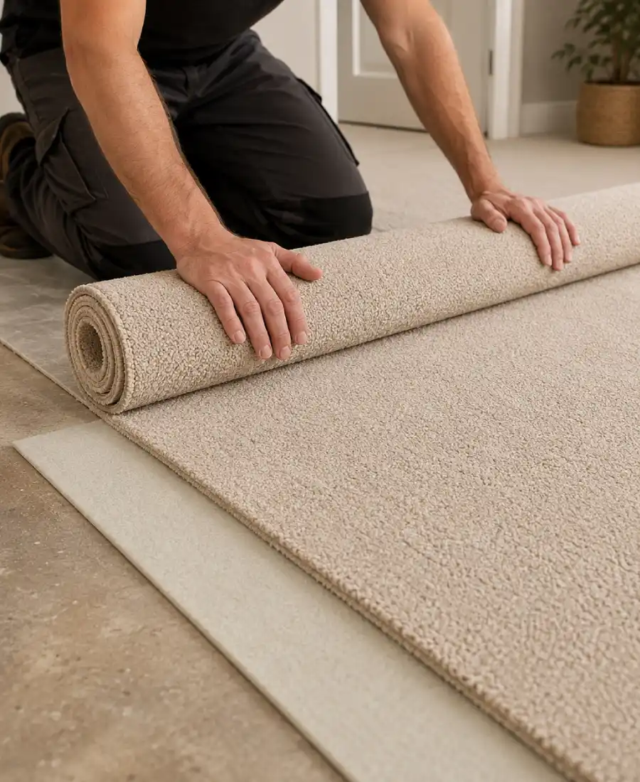 Professional carpet fitting in a Wakefield home — quality workmanship by Sandal Carpets