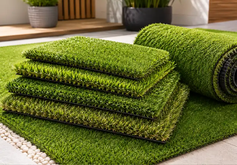 Neat garden with artificial grass