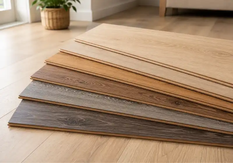 Wood-effect laminate flooring in a modern living room